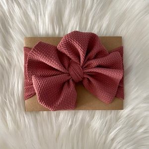 Mauve Pink Head Wrap with Messy Bow